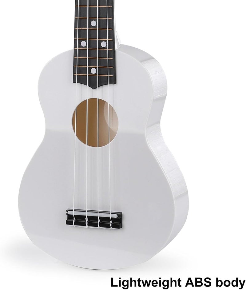 LIEKE kids Toy Ukulele 21 inch Ukelele Musical Instrument Gift for Child Girls Children Toddlers with Bag Strap Picks (White） - Image 4